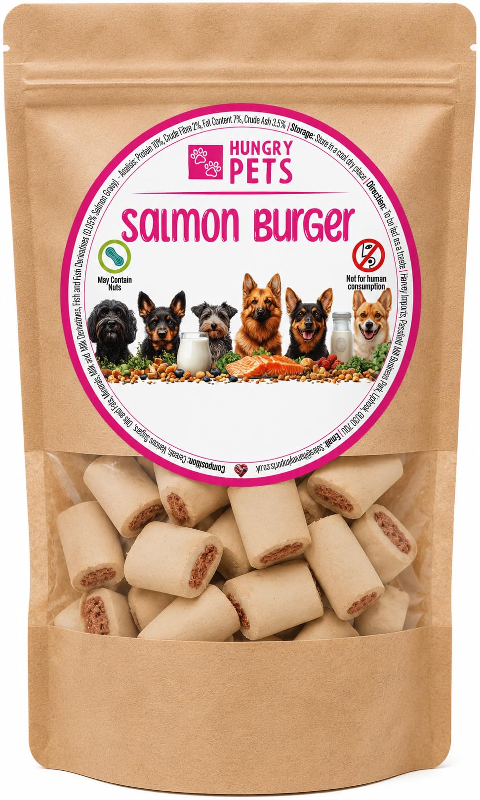 Salmon Burgers Dog Treat 200g, Biscuits For Dogs