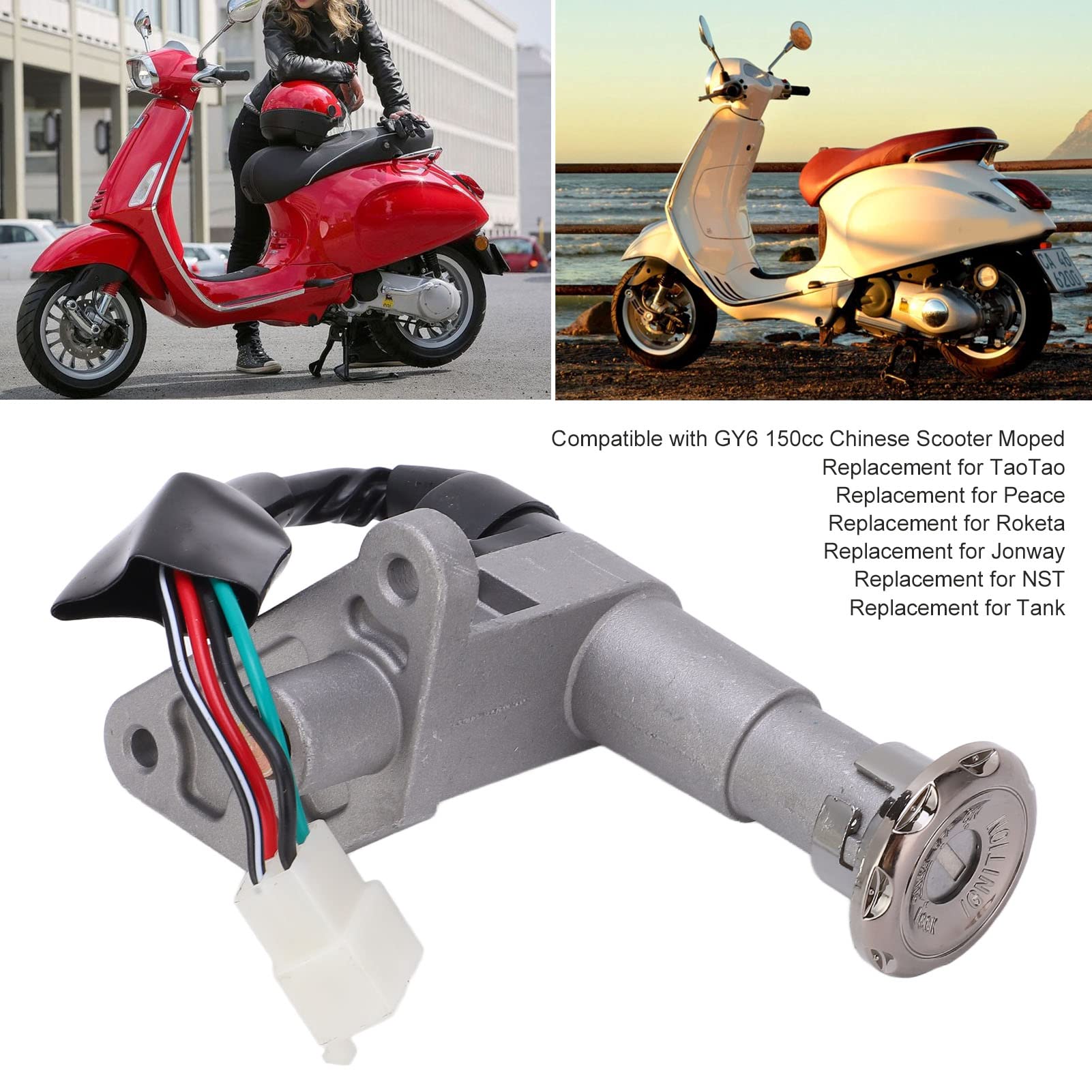 Set Di Blocco Della Chiave Dell'interruttore Di Accensione Del Moto Per 50cc 150cc Gy6 Scooter Ciclomotore Jonway Roketa