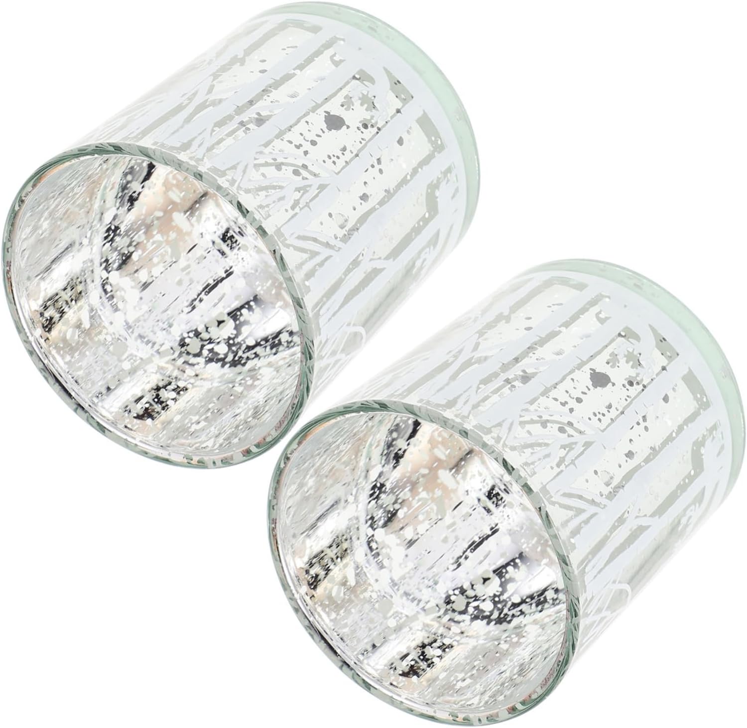 4pcs Christmas Decorative Candle Holders Glass Tea Light Holders Perfect for Xmas