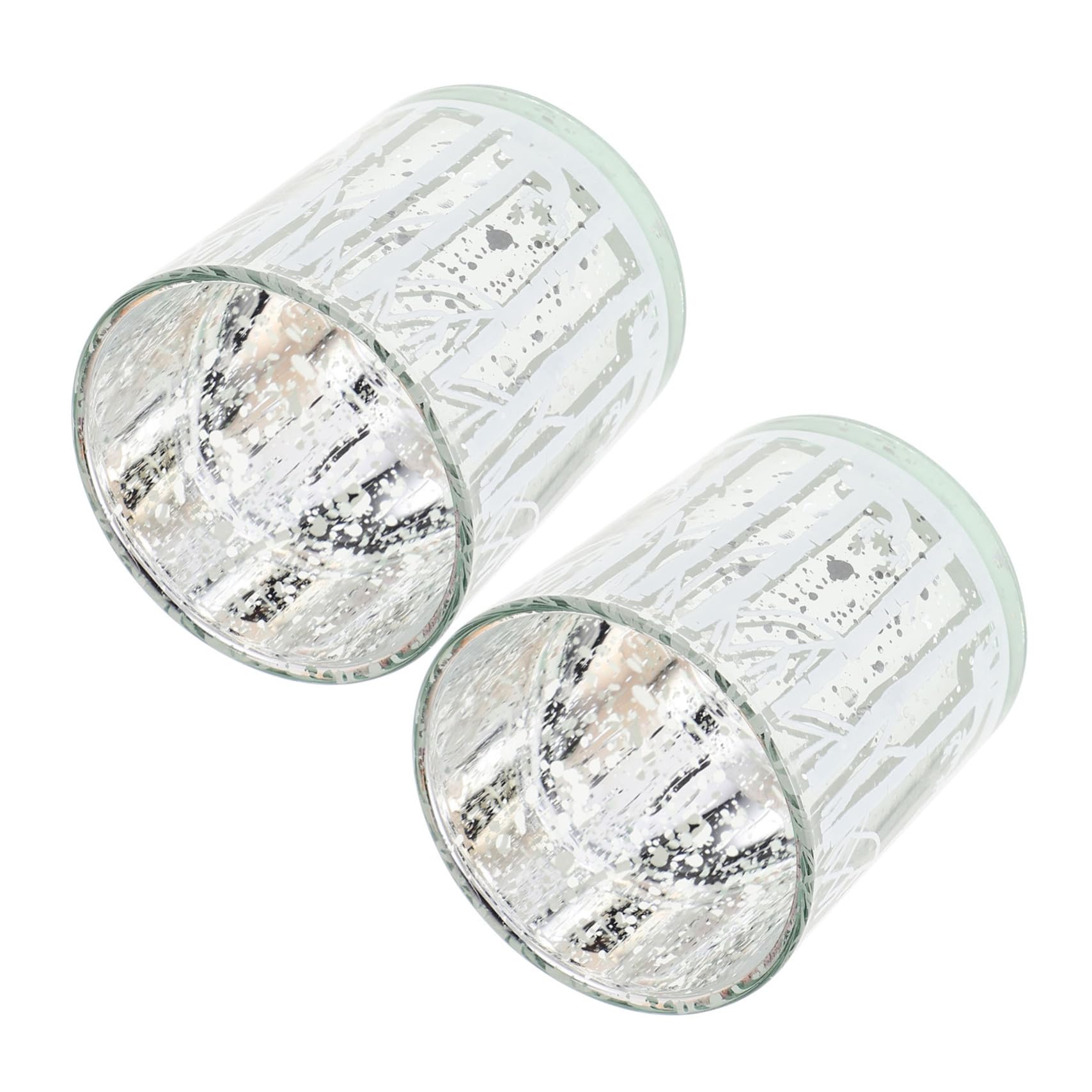 FUNOMOCYA 4pcs Christmas Decorative Candle Holders Glass Tea Light Holders Perfect for Xmas