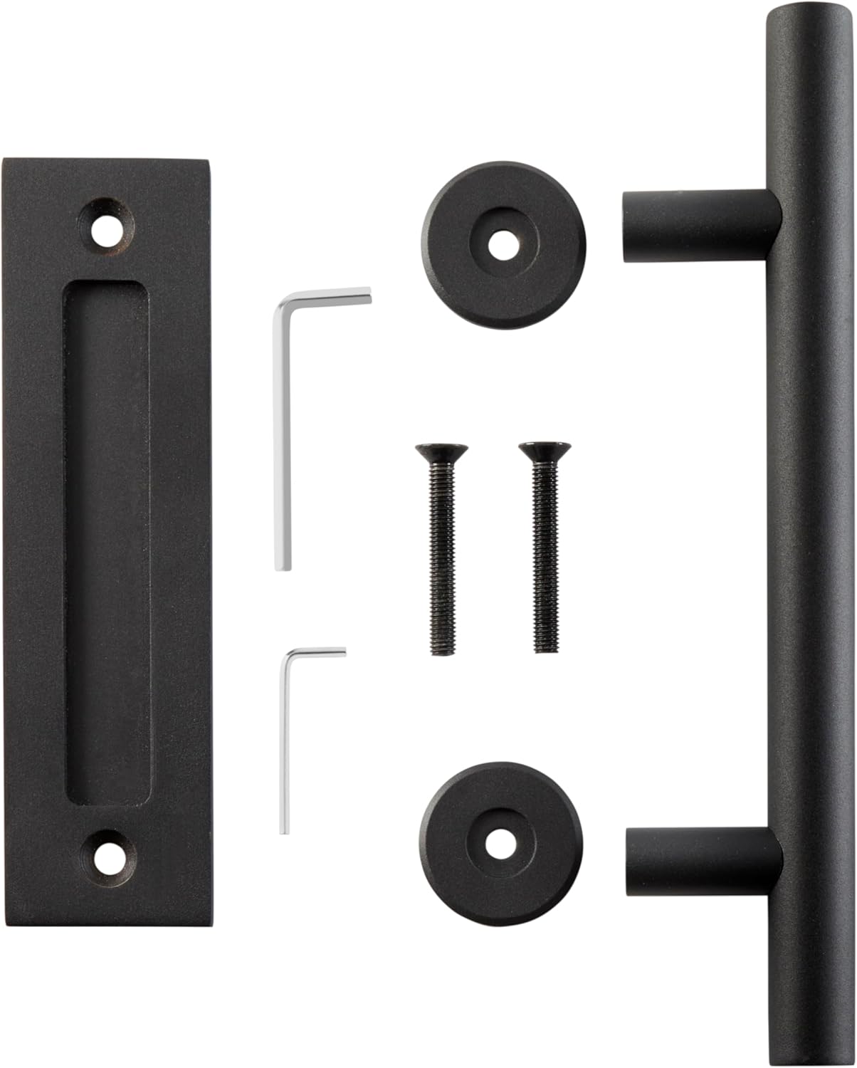 Delaney Hardware BD0804 Black Barn Door Handle Set, Black Barn Door Hardware, Black Micro Barn Door Hardware, Black Sliding Barn Door Handle, Modern Barn Door Handle