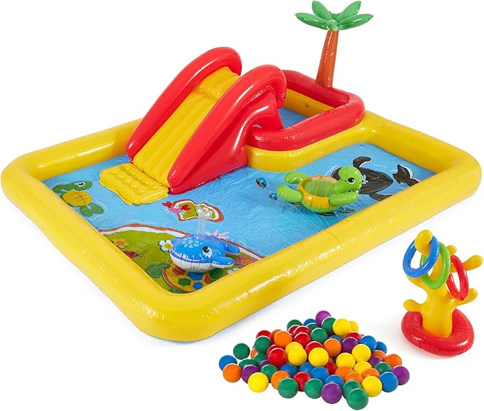 Review Intex Inflatable Ocean Play Center Kids Backyard Kiddie Pool
