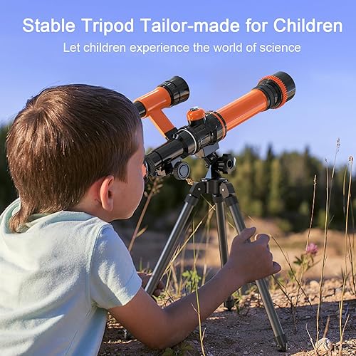 Miniatura 6 de ToyerBee Telescopio para niños, incluye 3 oculares de aumento y brújula y buscador, telescopio lunar portátil para niños y principiantes de