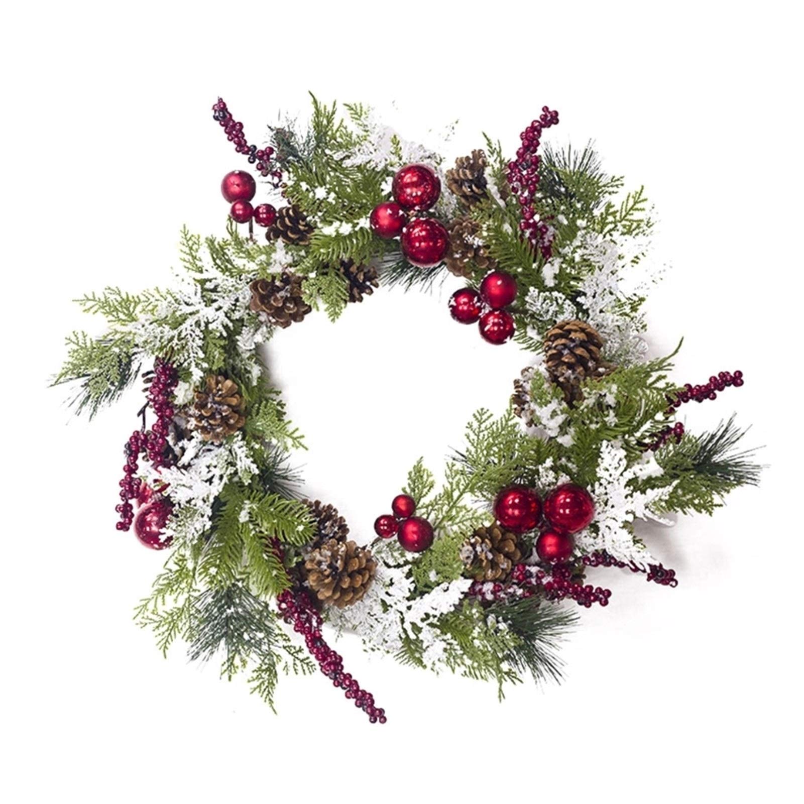 guirnaldas Guirnalda de Hojas de Cono de Pino Rojo Artificial de 20 Pulgadas Guirnalda Puerta Delantera Decoración de Ventanas Suministros de Navidad Guirnalda Artificial