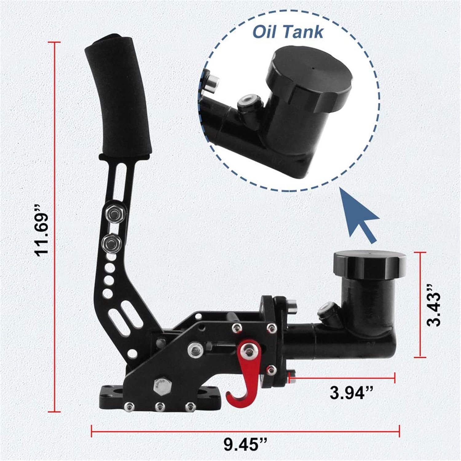 RULLINE Universal Racing Car Hydraulic E-Brake Drift Rally Lever Handbrake Gear with Oil Eisivor Tank