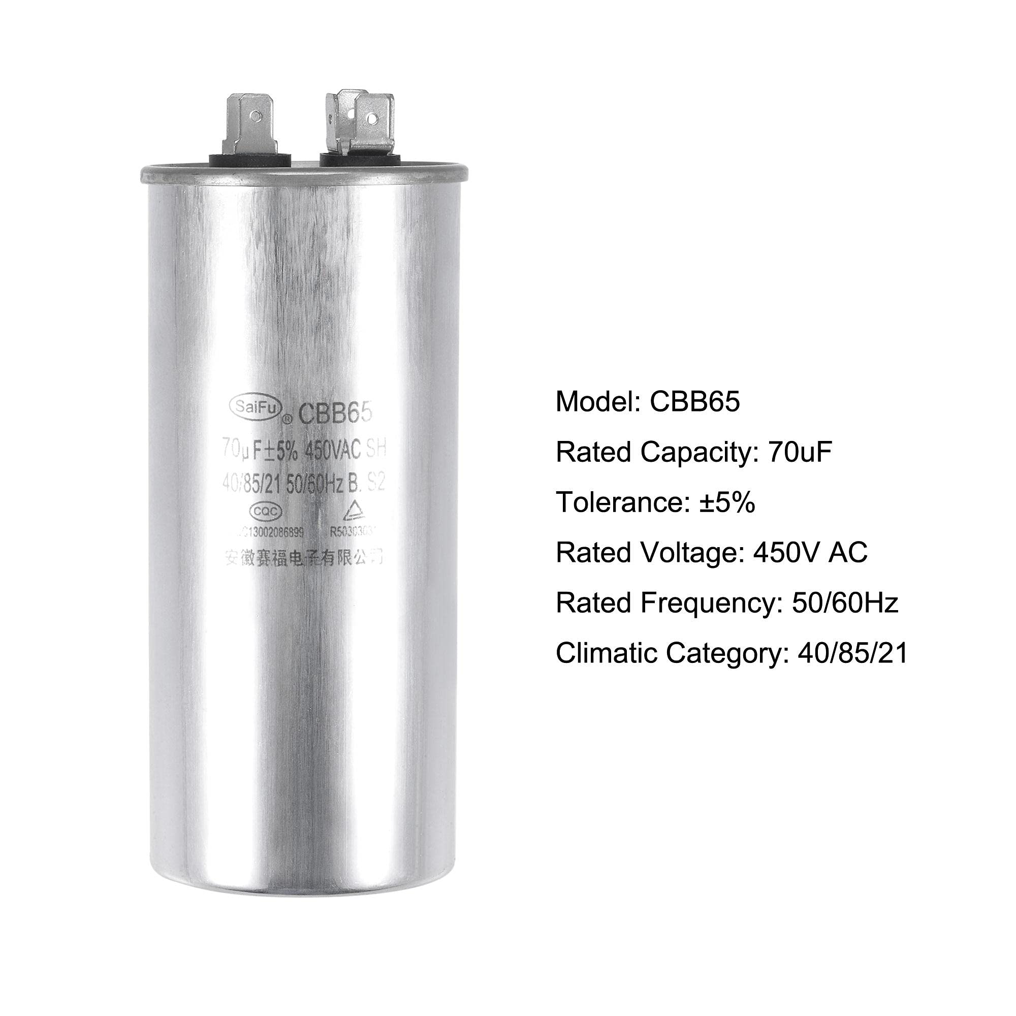 Condensateur CBB65 10uF 450V AC - Pour Climatiseur, Compresseur, Moteur, Pompe à Chaleur