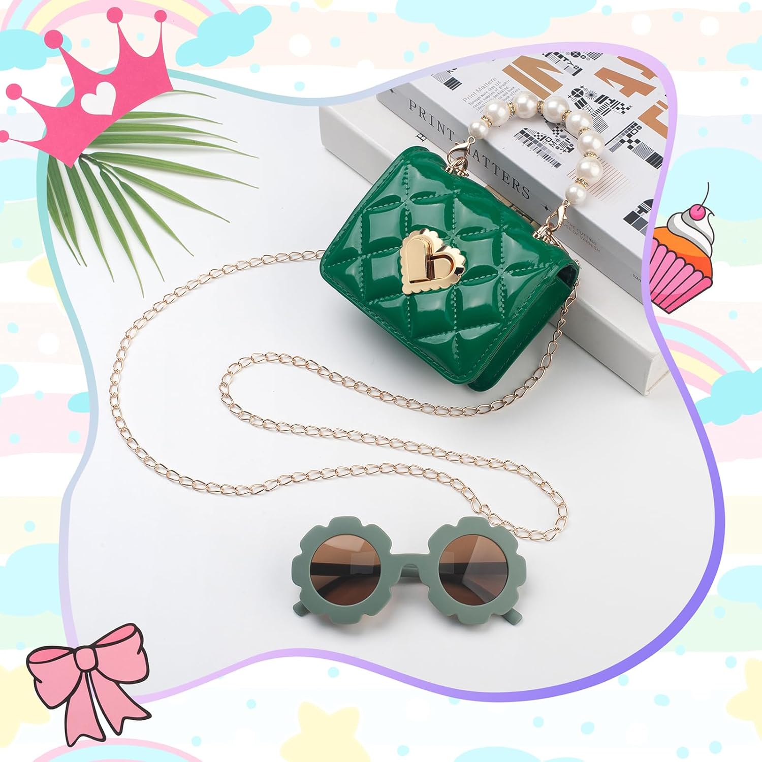 Baby Purse for Toddlers, Kids Heart Lock Purses with Glasses, Girls Purses for Kids 1-10, Toddler Bag Gift - Image 6