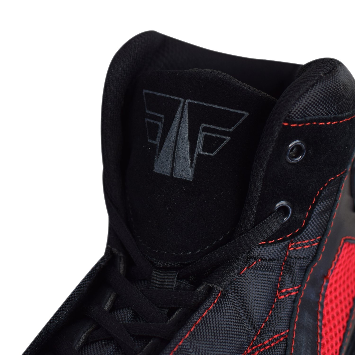 FOX-FIGHT B7 - Scarponi da boxe, per atletica, fitness, palestra, bodybuilding, alta qualità, colore: nero e rosso