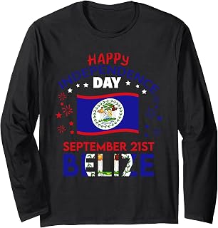 Belize 44th Independence Day Belizean Pride Belize Flag Long Sleeve T-Shirt