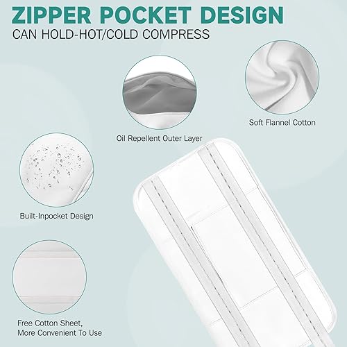Miniatura 7 de Paquete de 3 unidades de aceite de ricino, paquete de aceite de ricino orgánico reutilizable para estreñimiento, correa elástica ajustable, algodón