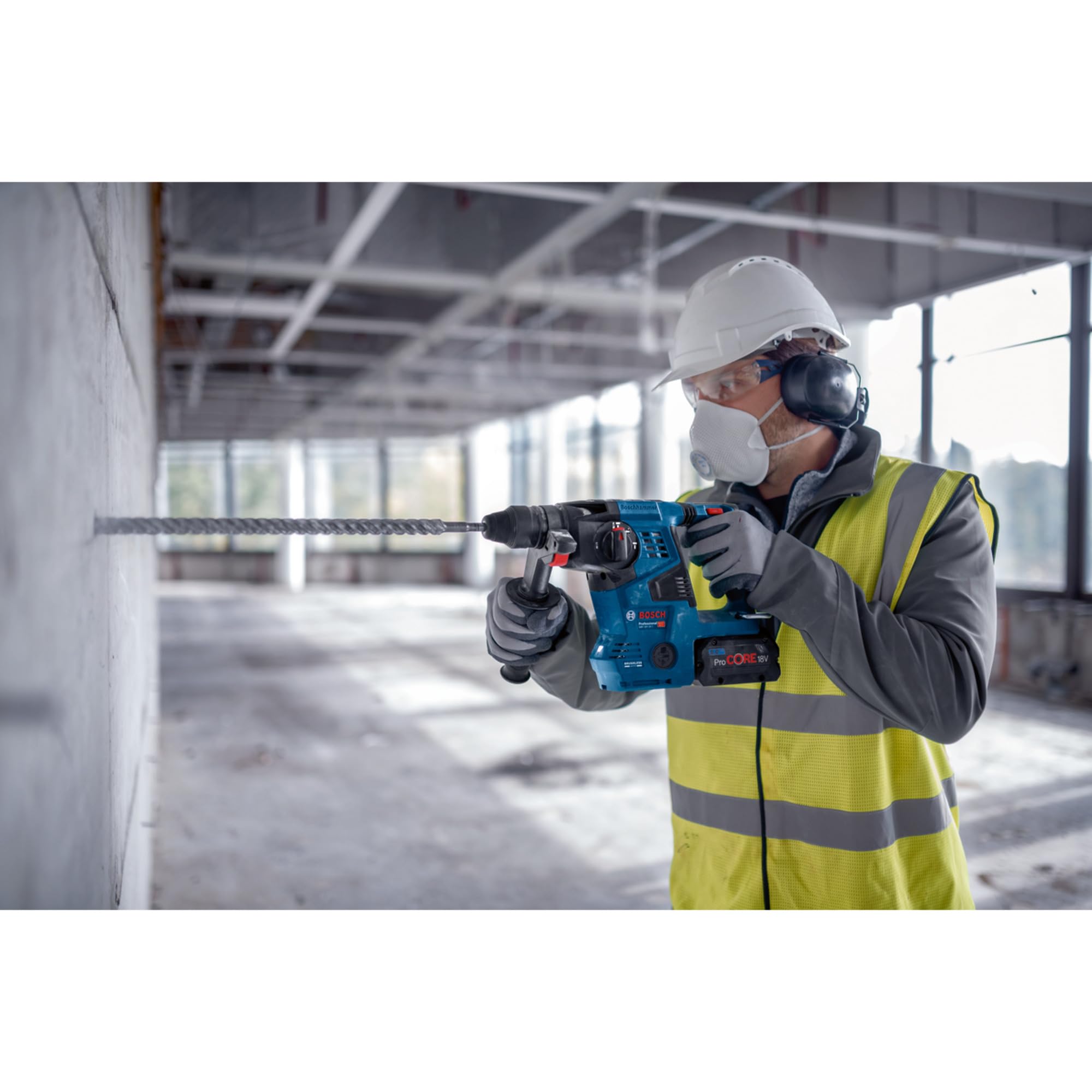 Bosch Professional 18V System perforateur sans-fil GBH 18V-28 C (avec poignée auxiliaire, tube de graisse)