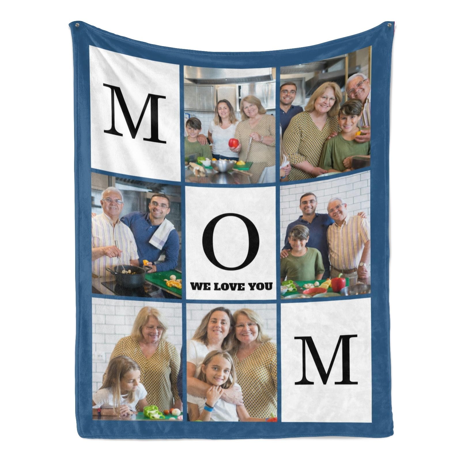 AOzT Personalized Blanket with Picture Custom Blanket with Photos Text Customized Blanket for Gifts Mom Dad Family