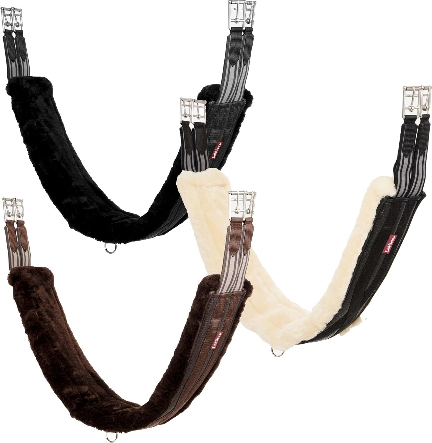 LeMieux Fleece Lined Anatomic Girth - Super Soft Fleece Lining - Elastic Straps