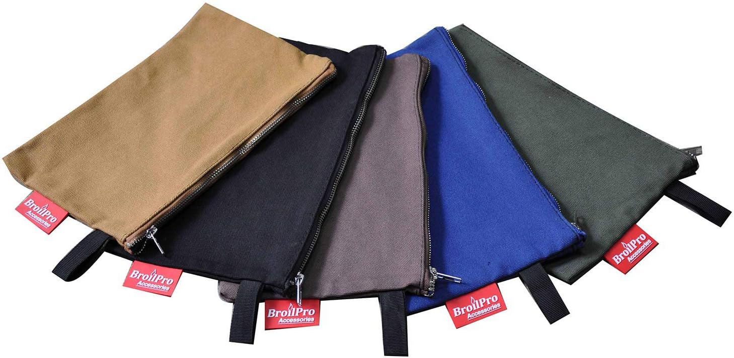 5 Pack Canvas Tool Bags Waterproof Heavy Duty 16 oz. Canvas Tool Multipurpose Pouch Tote Bag with Dependable Metal Zippers