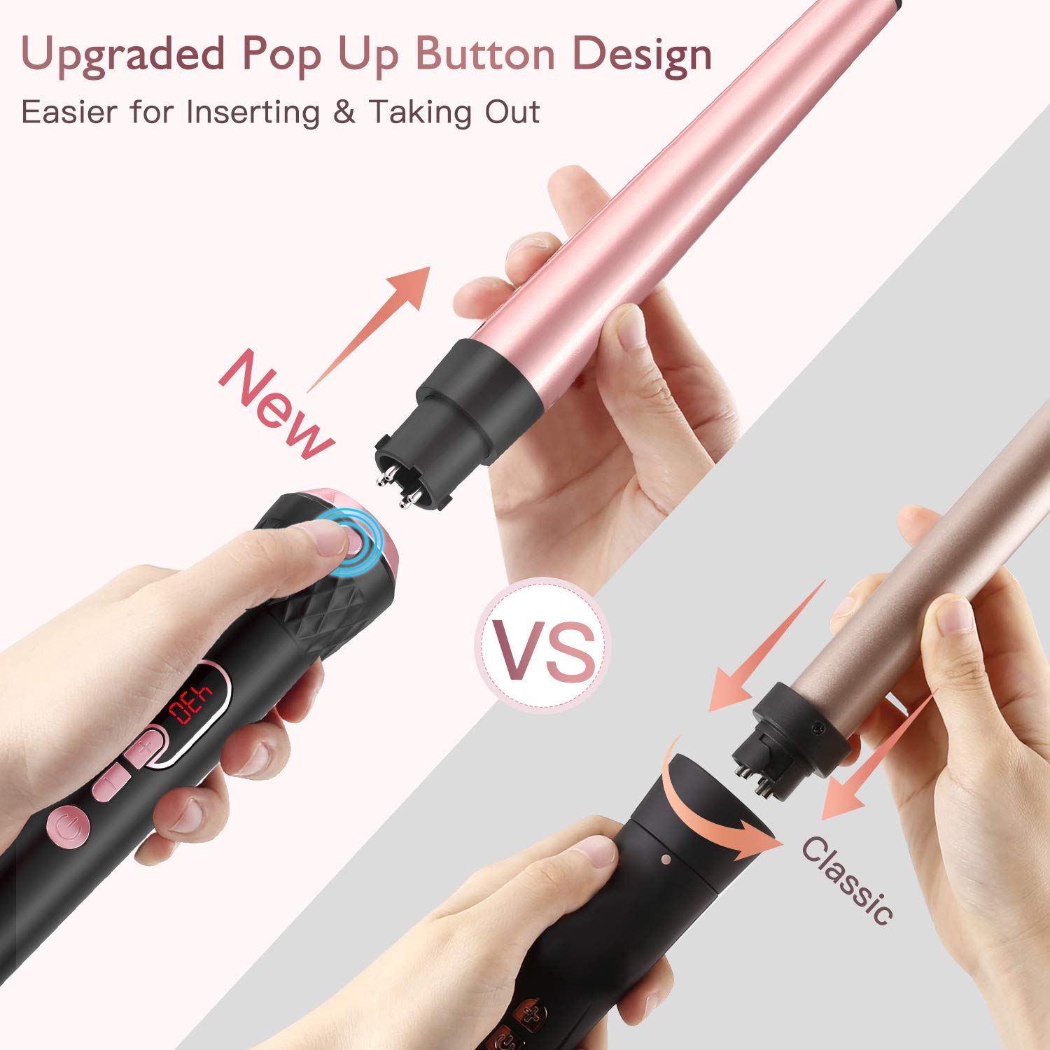 Curling Iron Set 6 in 1 BESTOPE Hair Curling Wand Iron with 6 Interchangeable Ceramic Barrels(0.35'' to 1.25'') Loose Beachy Waves to Tight Curls with LCD & Temperature Control, include Glove & Clips : Beauty & Personal Care