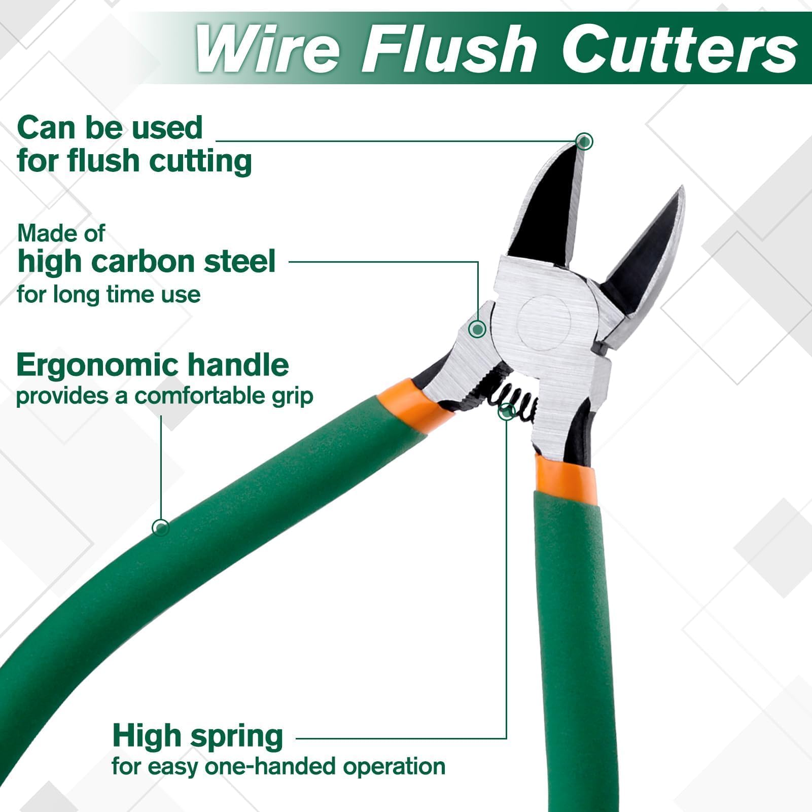 SPEEDWOX 5 Pack 6" Wire Cutters Set Wire Flush Cutters Side Cutter Flush Cut Pliers for Jewelry Making Diagonal Cutting Pliers Wire Cutting Tool Wire Clippers Metal Cutting Tool for Crafting Zip Tie - Image 4
