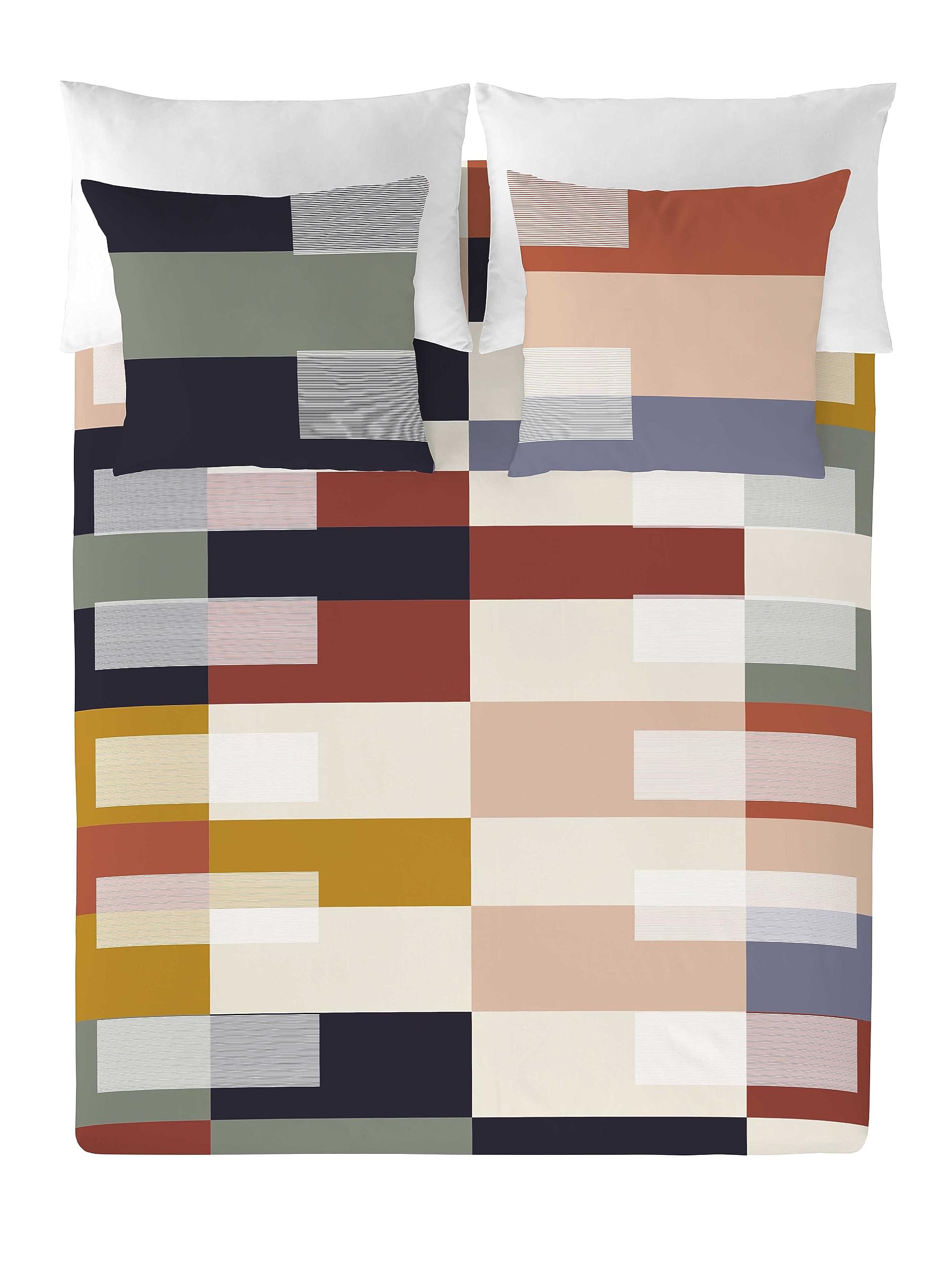 NATURALS Funda Nordica Cama 135, 100% Algodón, Juego de Funda para edredon 220x220 cm + 1 Funda de Almohada 45x155, ROZKO
