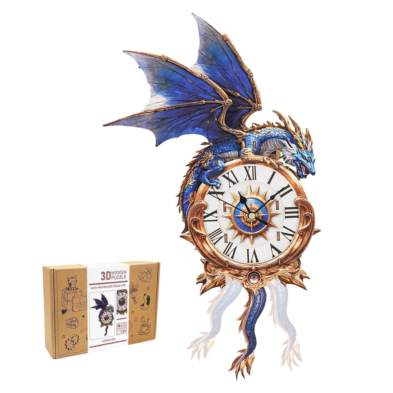 Amazon.com: 3D Wooden Puzzles for Adults - Blue Dragon Clock