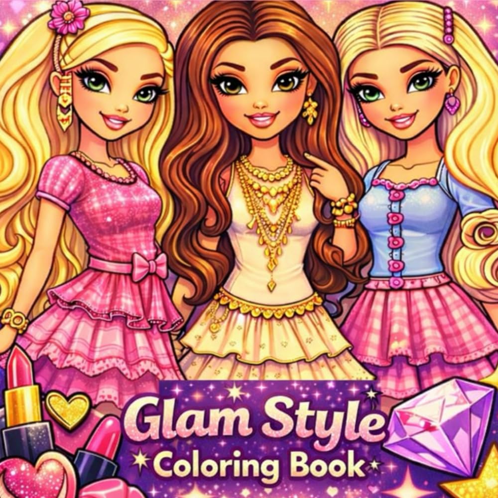 Glam Style Coloring Book: For Adult and Teens, fashion Girls Stylish Pages