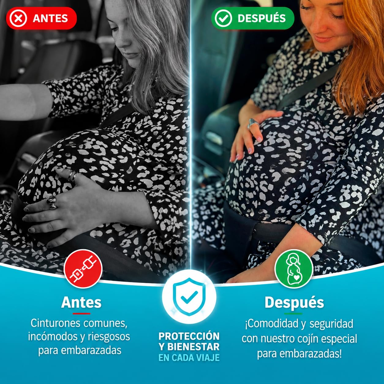 BABY SAFE pas bezpieczeństwa w ciąży pas bezpieczeństwa obowiązkowy pas ciążowy regulowany na każde siedzenie i samochód ciężarny niezbędny dodatek