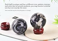 Vista 123 de AMOYSTONE Bola de aventurina azul Natural Cuarzo Cuarzo Cristal Esfera Piedra Bola con Base de Madera