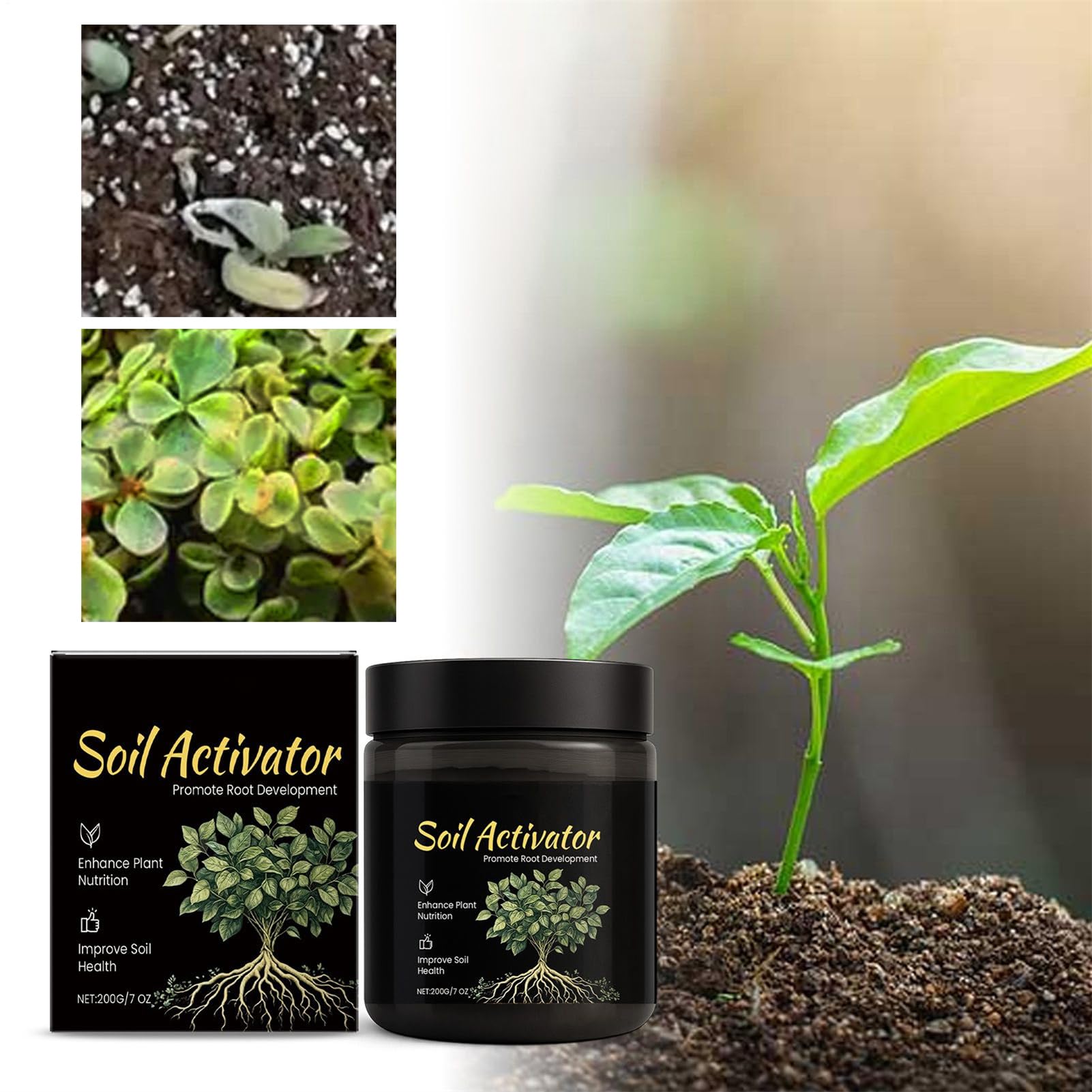 Activador de Suelo - Suave, Seguro y Fácil de Usar para Principiantes | Revitalizador de Suelo para Plantas,para Césped, Patio, Balcón, Terraza, Jardín, y Más