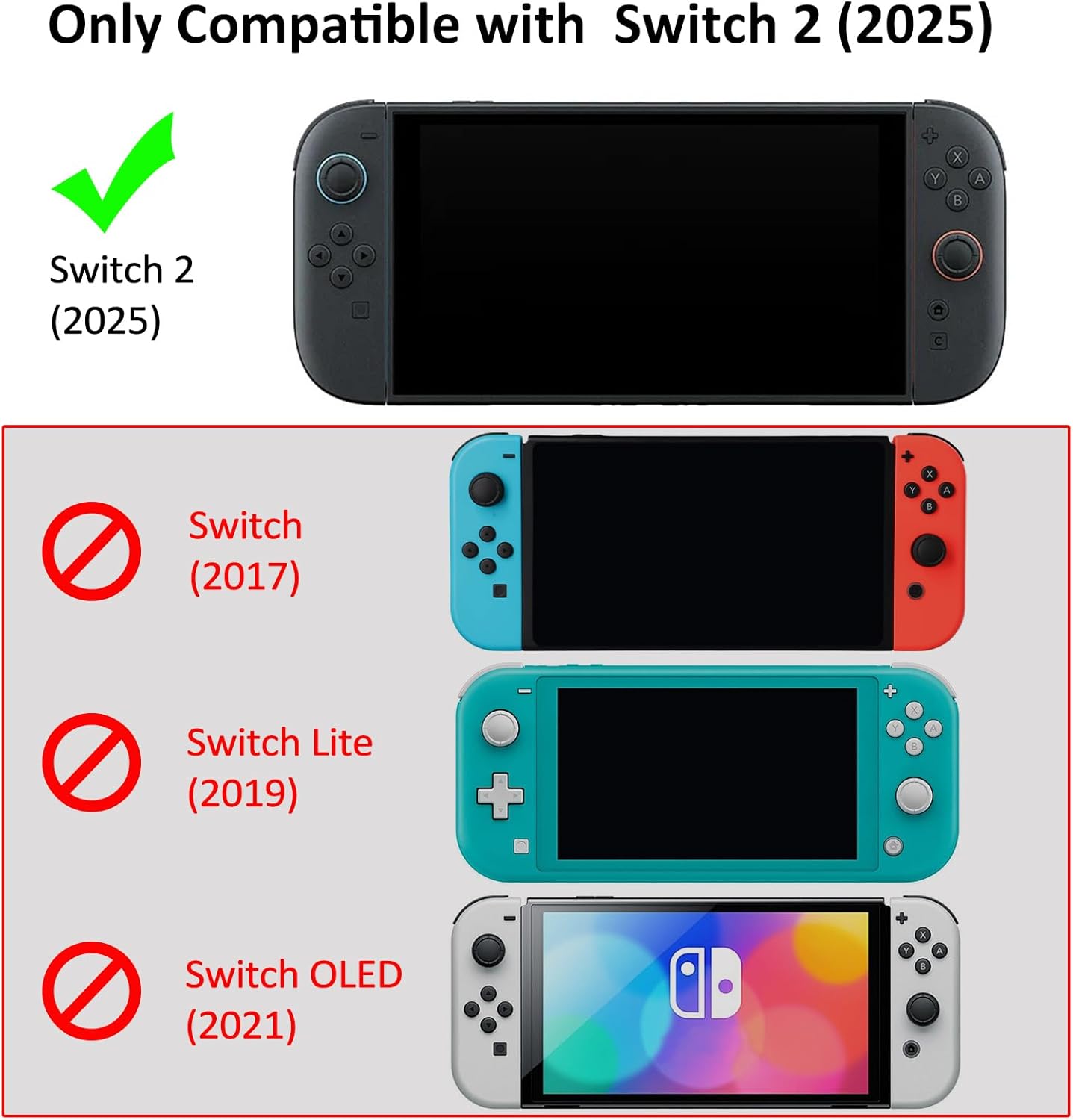 Protective Case for Nintendo Switch 2, Hard Back Shell + 2 Silicone Anti-Slip Controller Covers + 2 Joystick Caps, Rabbit and Flower Cover, Green - Image 2