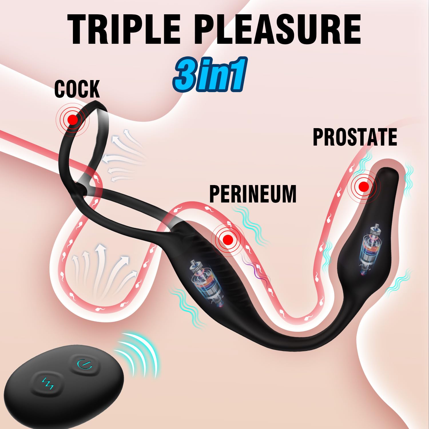 Generico Anello Del Pene Giocattolo Del Sesso, Stimolazione Della Prostata, Anello Del Pene Plug Anale Vibratore Giocattoli Del Sesso Erotici Vibratori Anali Con 7 Modalità Di Vibrazione