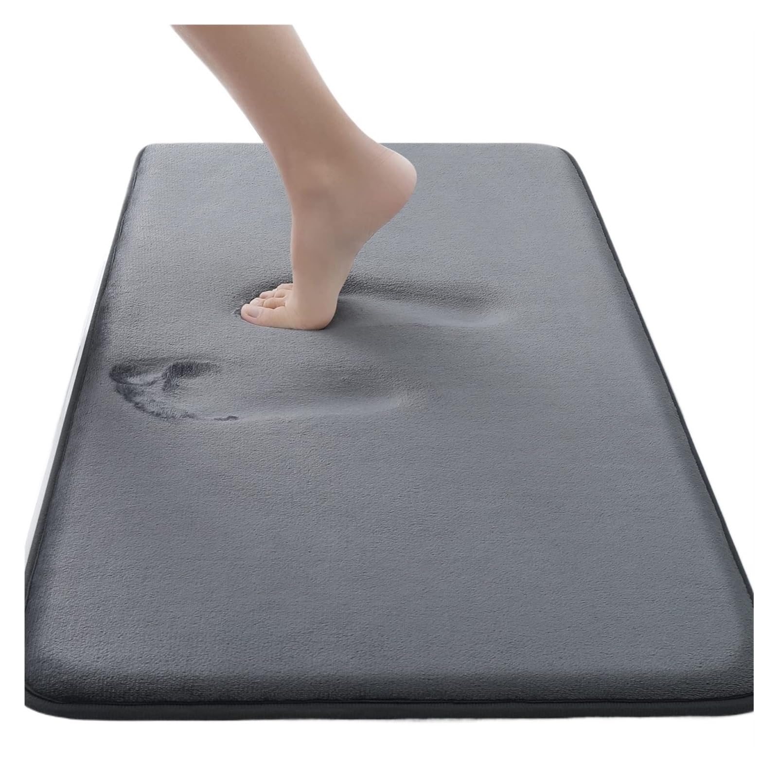 Shower Mat Solid color sponge flat bathroom bathtub anti-skid and absorbent floor mat(DARK GRAY,400MMx600MM)