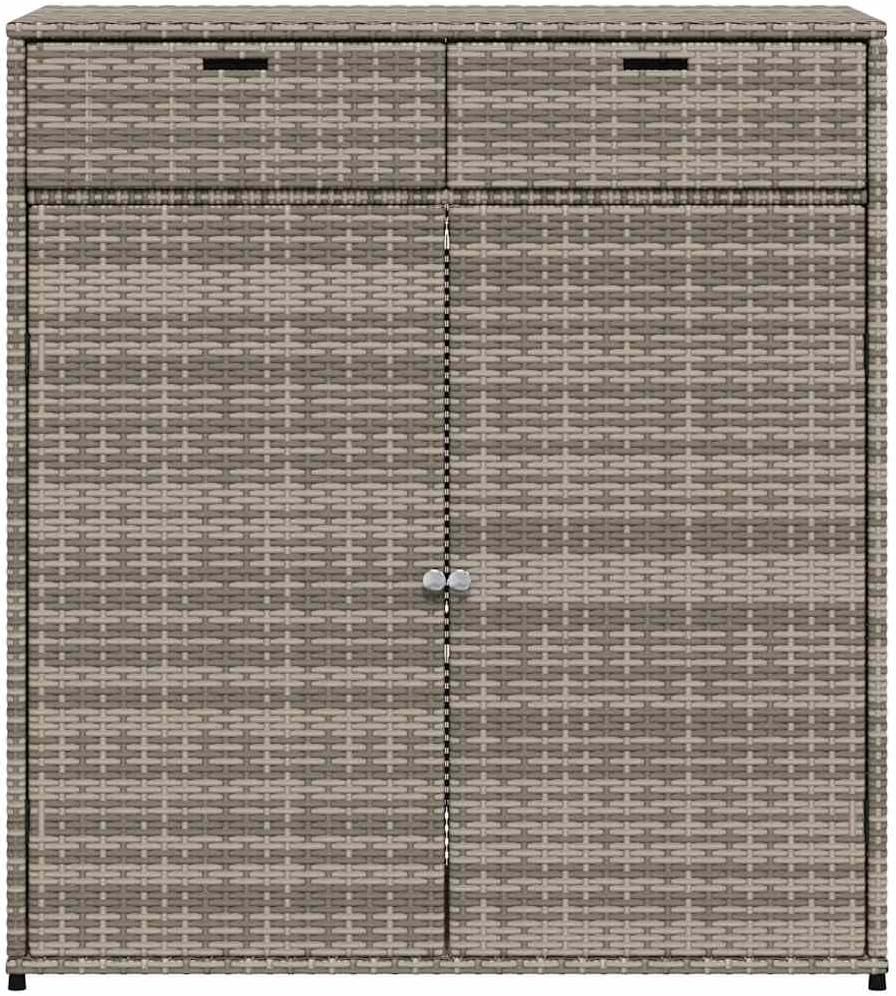 Garden Storage Cabinet Grey PE Rattan Large Durable Outdoor Furniture Storage Boxes