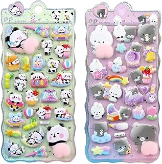 かわいい立体シール 2枚柔らかくてかわいいお尻スクイーズステッカー 3D小さな動物 ソフトかわいいバブル ステッカー デカール スクラップブッキング用品 ラップトップ デコレーション 携帯電話 日記 ノート スクラップブック 筆箱 タブレット カップ 水筒 プランナー ジャーナル ラップトップ用