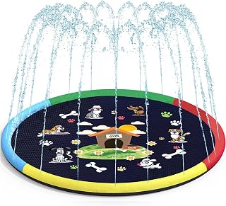 NNHRCF Splash Pad, Thicken Sprinkler Pool for Kids, 67" Non-Slip Sprinkler Mat Splash Play Mat, Fun Summer Outdoor Water Toys Inflatable Wading Pool for Toddler Girls Boys or Pet Dog