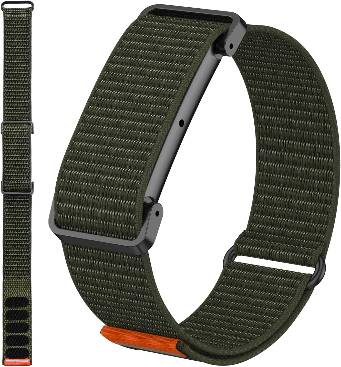Nylon Sport Band Compatible with Google Fitbit Air, Adjustable Hook-and-Loop Replacement Strap with Metal Frame Case, Soft Breathable Woven Wristband for Men and Women
