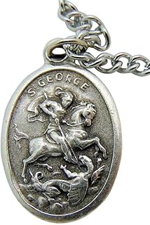 Westman Works Saint George Patron Saint Medal 3/4 Inch Long with Stainless Steel Chain