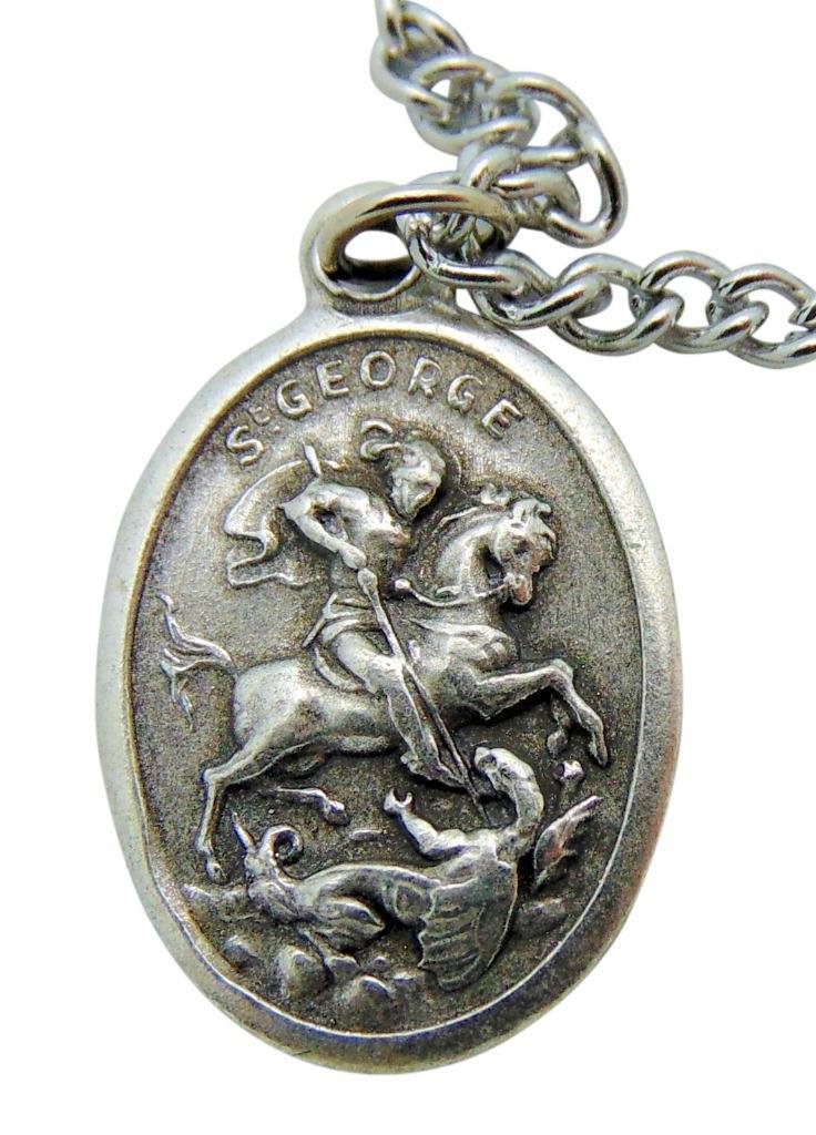 Westmon Works Men's Patron Saint Medal 3/4 Inch Long with Stainless Steel Chain