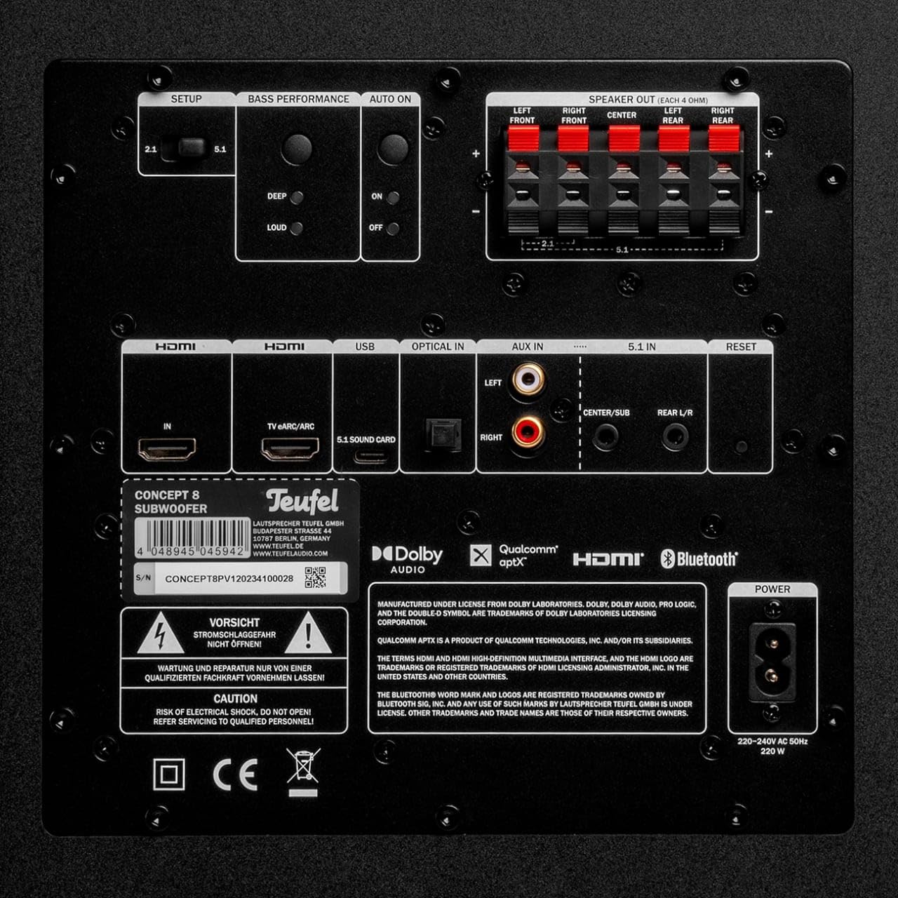 Teufel CONSONO 25 Système Home Cinéma Surround 5.1 avec Bluetooth, Dolby Audio, HDMI ARC CEC