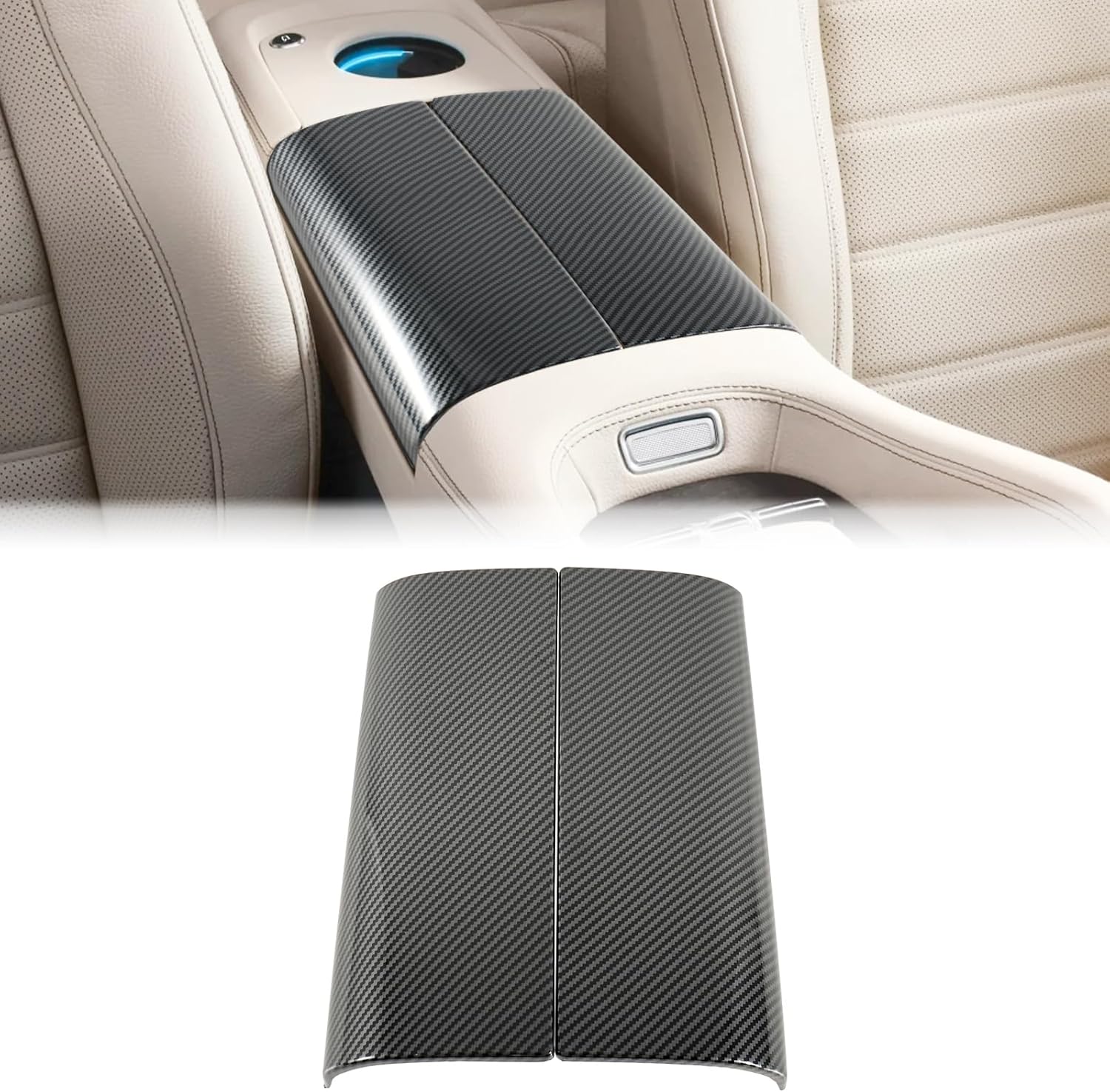 Center Console Cover for Mercedes Benz GLE W167 GLS X167 GLE Coupe C167 2020-2025 Carbon Fiber Arm Rest Cover
