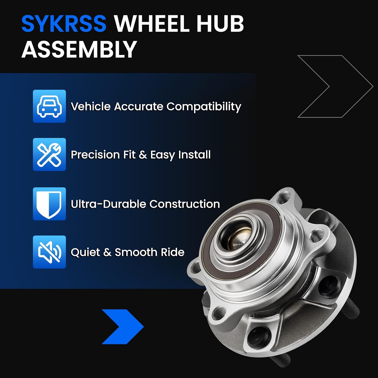 513268 Front Wheel Bearing and Hub Assembly Compatible with Infiniti G35 2003-2007, Compatible with Nissan 350Z 2003-2009, 5-Lug with ABS 1PCS