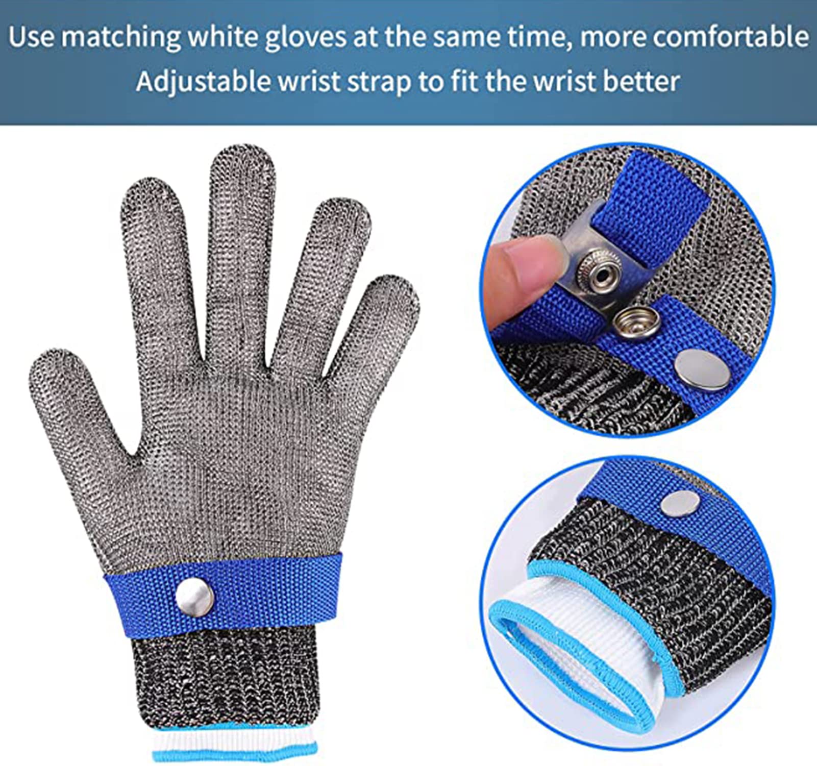 Amazon.co.jp: 防刃軍手 肉切り、釣り用ステンレス鋼線金属メッシュ