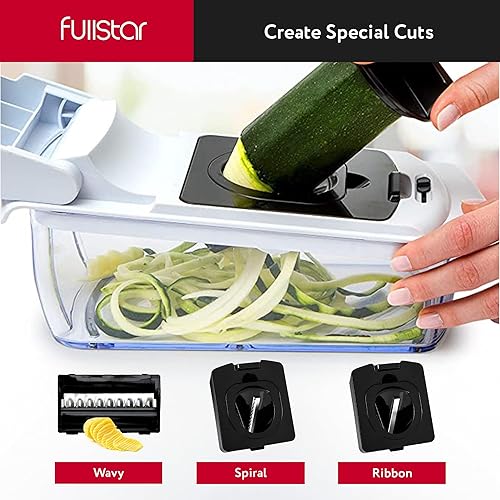 Miniatura 34 de Fullstar - Picadora de verduras, mandolina, rallador de queso, picadora de alimentos con recipiente, utensilios de cocina, artículos esenciales
