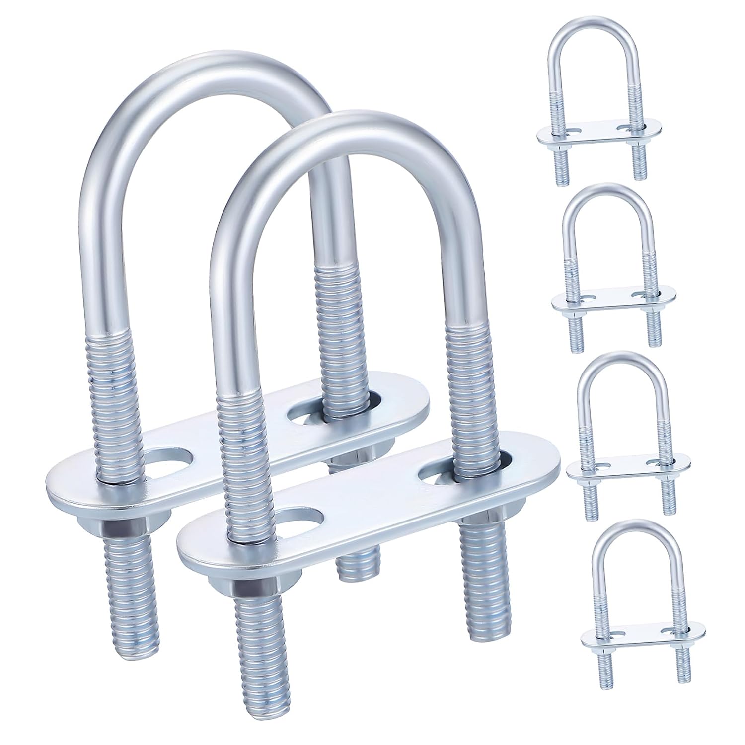 6Pcs Stainless Steel U Bolts Round U Bolts with Nuts Washers for Automotive and Trailer Applications Heavy Duty U Bolt Kit for
