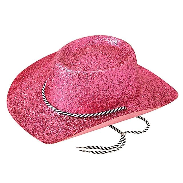 Bristol Novelty Sombrero de vaquero de purpurina rosa, multicolor, Talla única (BH634) Halloween