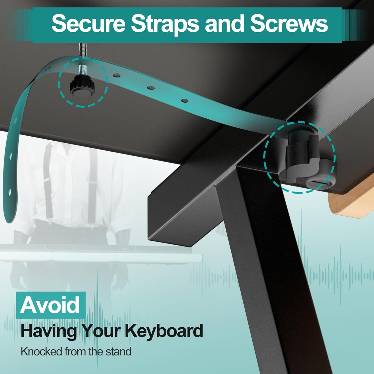 Stands Keyboard Stand with Wheels, Black Z Style Adjustable & Portable Rolling Digital Piano Stand Professional Sturdy Heavy Duty Fits 54/61/76/88 Keys Musical Electric Pianos