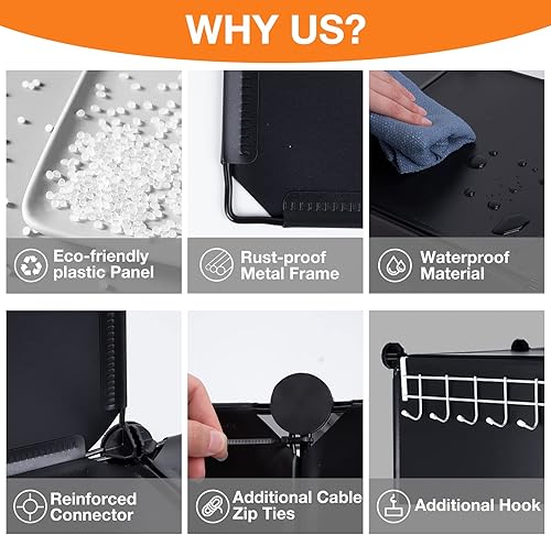 Miniatura 5 de Neprock Organizador de almacenamiento de 16 cubos, organizador de almacenamiento de ropa de armario, estantes de cubo, organizadores de armario