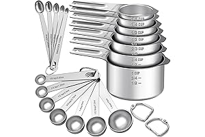 7 Stainless Steel Measuring Cups and Spoons Set
