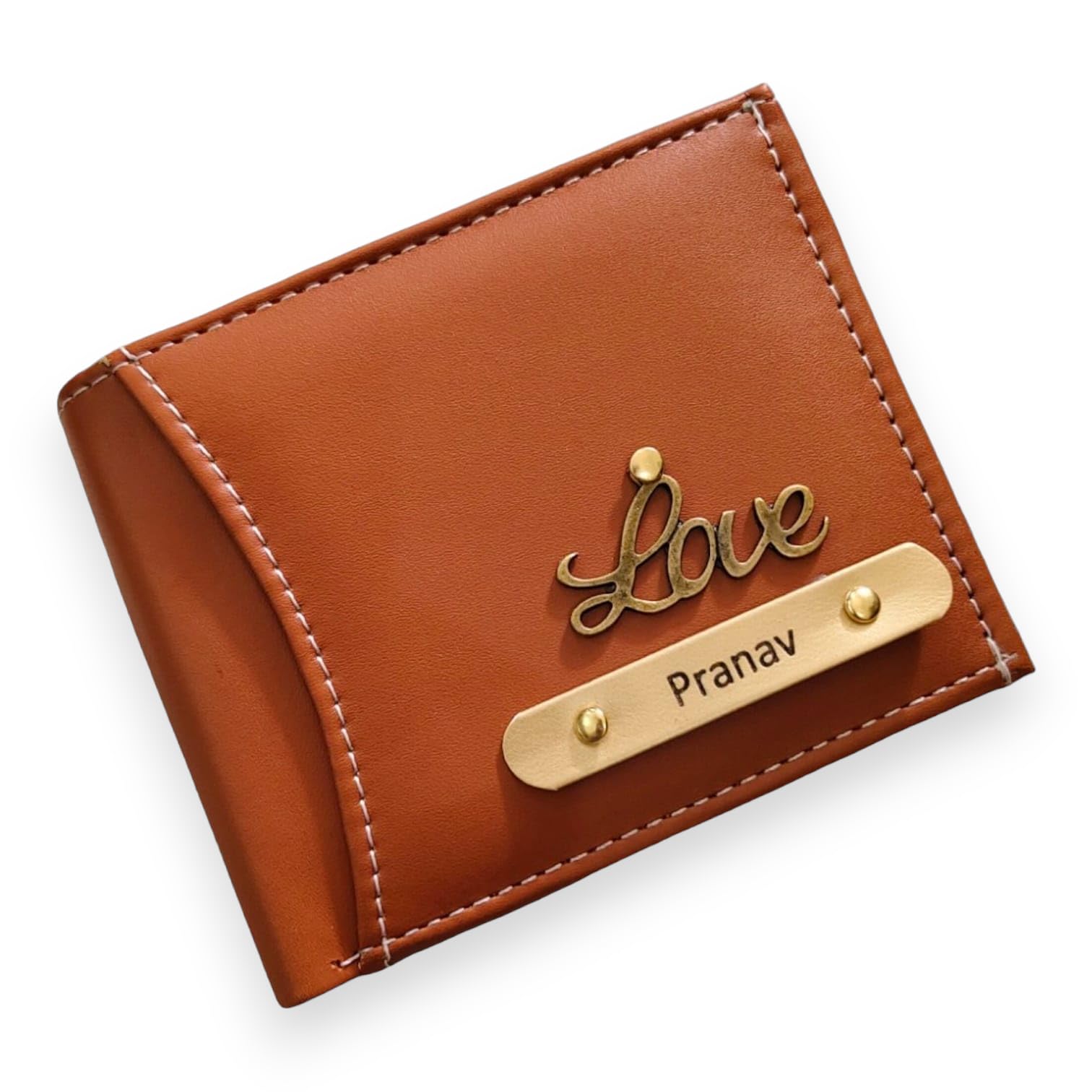 celed Customized Leather Name and Charm Wallet | Personalised Multi Card Slot Leather Wallet Gift for Him, Tan-picture-36