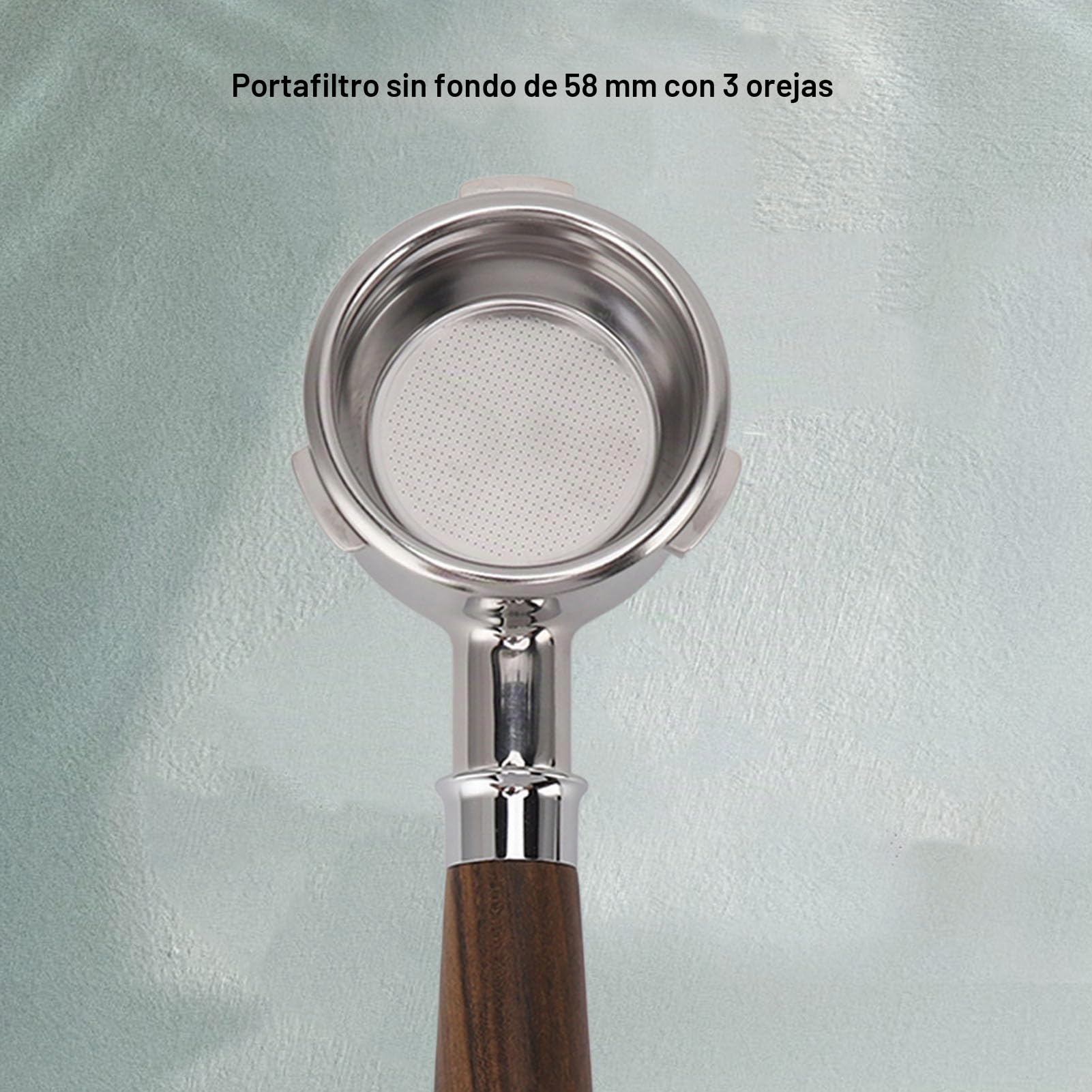 Portafiltro de café de 58mm, Siente Italia en Cada Taza, Máquina sin Fondo, Piezas de Repuesto para con de 58mm (Escriba una rama de ácido negro)