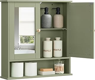 14 Bathroom Cabinets Ideas for Better Storage and Clean Lines 21 VASAGLE Bathroom Cabinet with Mirror, Wall Cabinet with 2 Mirrored Doors...