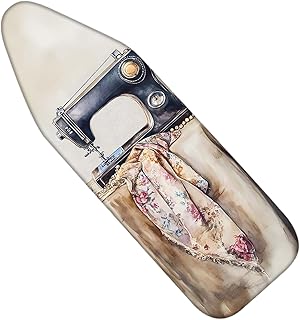 Nuxovilar Ironing Board Cover Needle Cotton 15x54 Inches | Ironing Board Cover and Pad Vintage Sewing Machine Floral Needle Cotton for Home, Laundry Room, Craft Nook