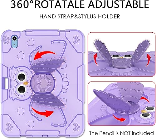 Miniatura 4 de Rancase Funda protectora híbrida de tres capas para iPad de 10.9 pulgadas, soporte y soporte para lápices, resistente a los golpes, híbrida de tres